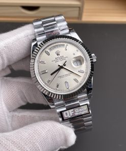 Alternative view of Rolex-DayDate 128239 36mm President Stainless Steel/Steel Champagne Gold Dial Baguette Diamonds Markers QF A2836 Automatic(Gain Weight)