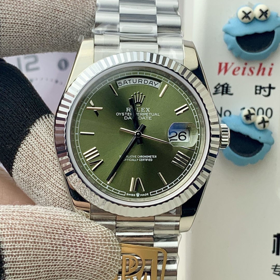 Rolex-DayDate 228236 40mm President Stainless Steel/Steel Mint Green Dial Roman Markers PPMF VR3255 Automatic(Gain Weight) Ultimate