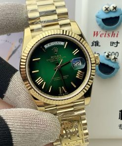 Alternative view of Rolex-DayDate 228238 40mm President Yellow Gold Gradient Green Dial Roman Markers PPMF VR3255 Automatic(Gain Weight) Ultimate