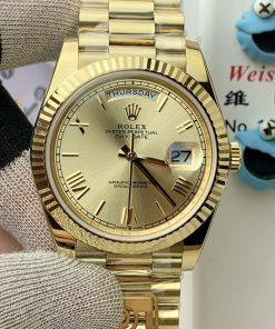 Rolex-DayDate 228238 40mm President Yellow Gold Champagne Gold Dial Roman Markers PPMF VR3255 Automatic(Gain Weight) Ultimate
