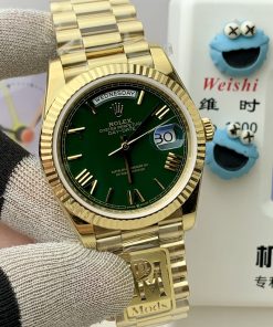 Alternative view of Rolex-DayDate 228238 40mm President Yellow Gold Mint Green Dial Roman Markers PPMF VR3255 Automatic(Gain Weight) Ultimate