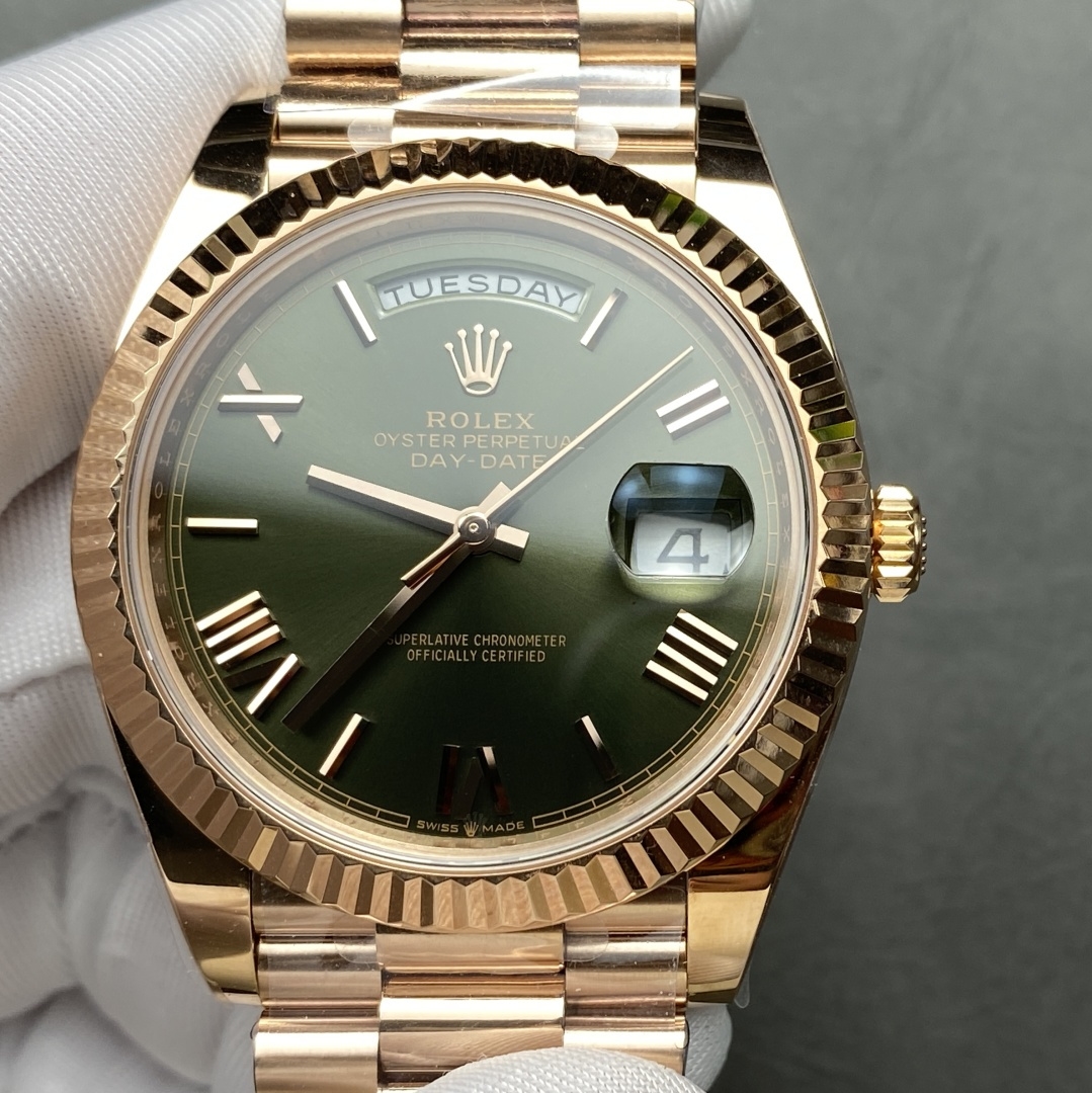 Rolex-DayDate 228235 40mm President Rose Gold Mint Green Dial Roman Markers ARF VR3255 Automatic(Gain Weight)
