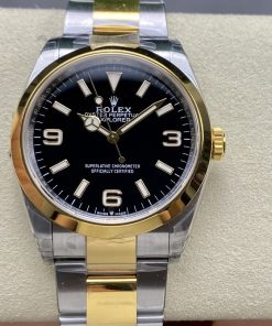 Rolex-Explorer I 124237 36mm Yellow Gold/Steel Black Dial Stick/Numeral Markers VSF VS3230 Automatic