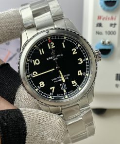 Alternative view of Breitling-Aviator 8 41mm Stainless Steel/Steel Black Dial Numeral Markers Dial TF A2824 Automatic