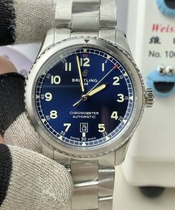 Breitling-Aviator 8 41mm Stainless Steel/Steel Blue Dial Numeral Markers Dial TF A2824 Automatic