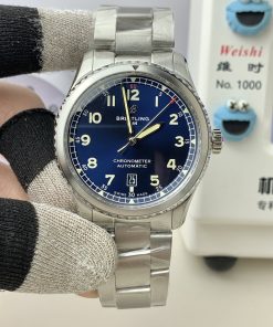 Alternative view of Breitling-Aviator 8 41mm Stainless Steel/Steel Blue Dial Numeral Markers Dial TF A2824 Automatic