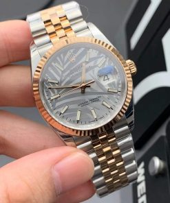 Alternative view of Rolex-Datejust 126231 36mm Jubilee Rose Gold/Steel Grey Palm Motif Dial Stick Markers ARF VR3235 Automatic