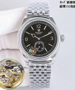 Rolex-1908 Perpetual 39mm Ultra thin Stainless Steel/Steel Black Dial R+F Cal.7140 Automatic