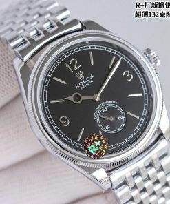 Alternative view of Rolex-1908 Perpetual 39mm Ultra thin Stainless Steel/Steel Black Dial R+F Cal.7140 Automatic