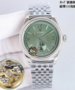 Rolex-1908 Perpetual 39mm Ultra thin Stainless Steel/Steel Green Dial R+F Cal.7140 Automatic
