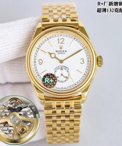 Rolex-1908 Perpetual 39mm Ultra thin Yellow Gold/Yellow Gold White Dial R+F Cal.7140 Automatic