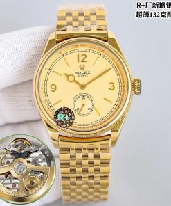 Rolex-1908 Perpetual 39mm Ultra thin Yellow Gold/Yellow Gold Dial R+F Cal.7140 Automatic