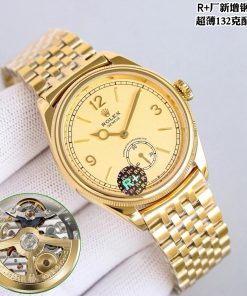 Alternative view of Rolex-1908 Perpetual 39mm Ultra thin Yellow Gold/Yellow Gold Dial R+F Cal.7140 Automatic
