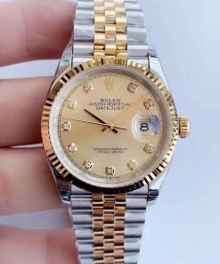 Rolex-Datejust 126233 36mm Jubilee Yellow Gold/Steel Gold Dial Diamond Markers ARF VR3235 Automatic