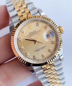 Alternative view of Rolex-Datejust 126233 36mm Jubilee Yellow Gold/Steel Gold Dial Diamond Markers ARF VR3235 Automatic