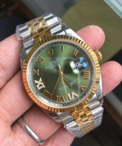 Alternative view of Rolex-Datejust 126233 36mm Jubilee Yellow Gold/Steel Green Dial Roman Markers VSF DD3235 Automatic