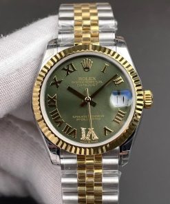 Rolex-Datejust 126233 36mm Jubilee Yellow Gold/Steel Green Dial Roman Markers VSF DD3235 Automatic