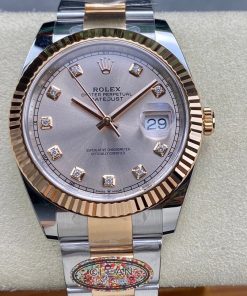 Rolex-Datejust 126331 41mm Oyster Rose Gold/Steel Sundust Dial Diamonds Markers Clean DD3235 Automatic