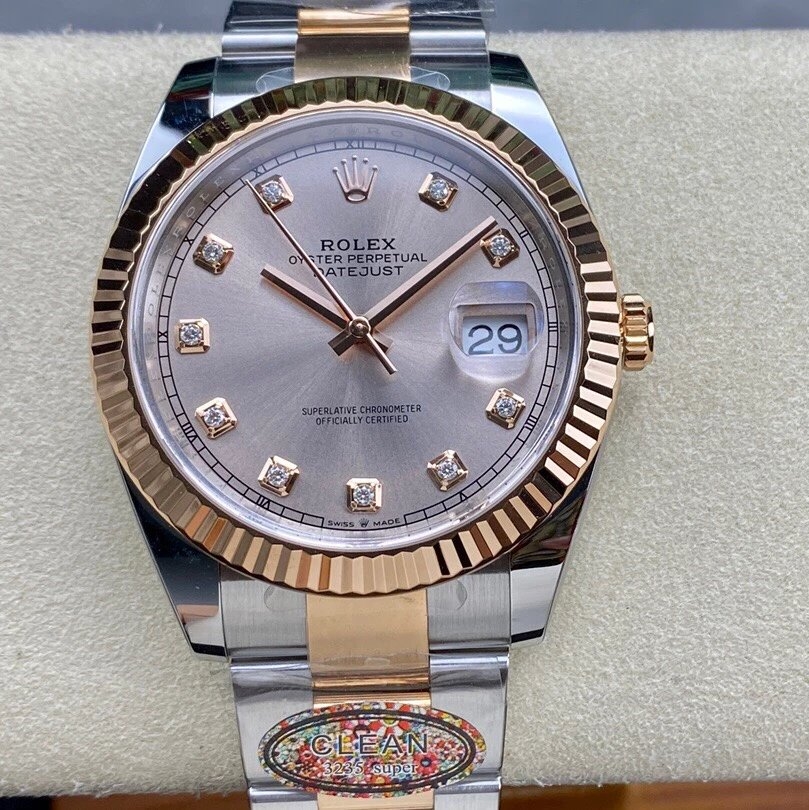 Rolex-Datejust 126331 41mm Oyster Rose Gold/Steel Sundust Dial Diamonds Markers Clean DD3235 Automatic