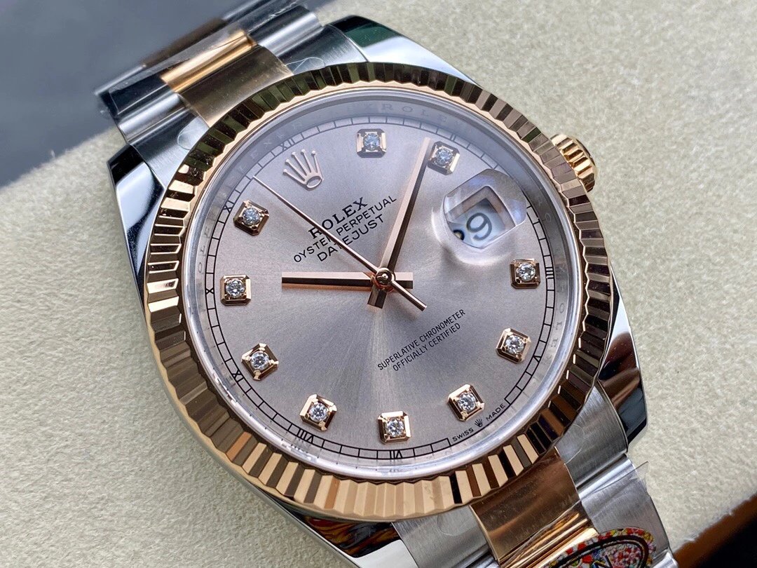 Rolex-Datejust 126331 41mm Oyster Rose Gold/Steel Sundust Dial Diamonds Markers Clean DD3235 Automatic - Image 2