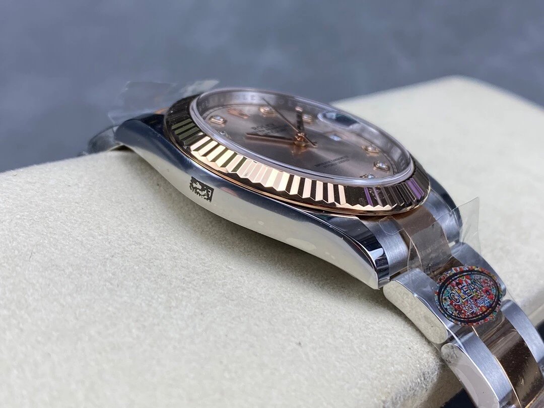 Rolex-Datejust 126331 41mm Oyster Rose Gold/Steel Sundust Dial Diamonds Markers Clean DD3235 Automatic - Image 6