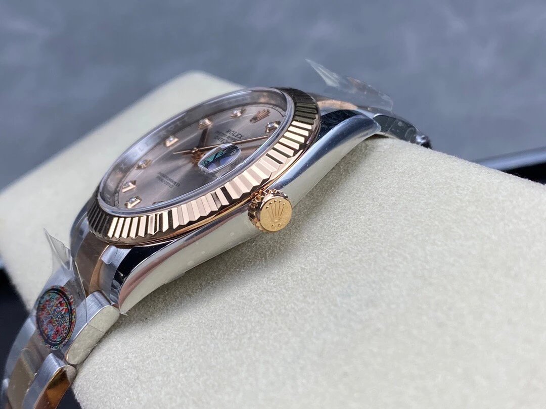 Rolex-Datejust 126331 41mm Oyster Rose Gold/Steel Sundust Dial Diamonds Markers Clean DD3235 Automatic - Image 7