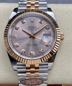Rolex-Datejust 126331 41mm Jubilee Rose Gold/Steel Sundust Dial Diamonds Markers Clean DD3235 Automatic