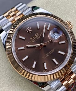 Alternative view of Rolex-Datejust 126331 41mm Jubilee Rose Gold/Steel Brown Dial Stick Markers Clean DD3235 Automatic