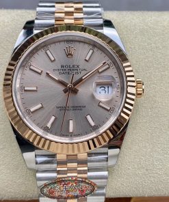 Rolex-Datejust 126331 41mm Jubilee Rose Gold/Steel Sundust(Pink) Dial Stick Markers Clean DD3235 Automatic
