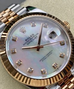 Alternative view of Rolex-Datejust 126331 41mm Jubilee Rose Gold/Steel Mother-Of-Pearl Dial Diamonds Markers Clean DD3235 Automatic