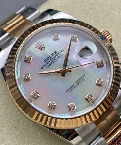 Alternative view of Rolex-Datejust 126331 41mm Oyster Rose Gold/Steel Mother-Of-Pearl Dial Diamonds Markers Clean DD3235 Automatic