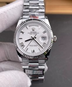 Rolex-DayDate 128239 36mm President Stainless Steel/Steel White Dial Roman Markers QF A2836 Automatic(Gain Weight)