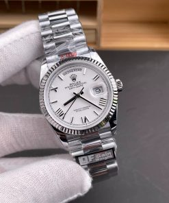 Alternative view of Rolex-DayDate 128239 36mm President Stainless Steel/Steel White Dial Roman Markers QF A2836 Automatic(Gain Weight)