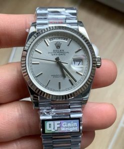 Rolex-DayDate 128239 36mm President Stainless Steel/Steel Silver Dial Stick Markers QF A2836 Automatic(Gain Weight)