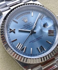 Alternative view of Rolex-DayDate 128236 36mm President Stainless Steel/Steel Ice Blue Dial Roman Markers 8+F VR3255 Automatic