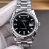 Rolex-DayDate 128239 36mm President Stainless Steel/Steel Black Dial Roman Markers QF A2836 Automatic(Gain Weight)