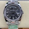 Rolex-DayDate 228236 40mm President Stainless Steel/Steel Dark Grey Dial Stick Markers ARF VR3255 Automatic(Gain Weight)