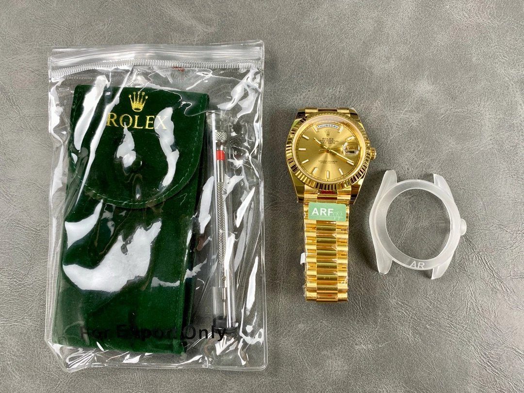 Rolex-DayDate 228238 40mm President Yellow Gold Champagne Gold Dial Stick Markers ARF VR3255 V2 Automatic(Gain Weight) - Image 9
