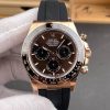 Rolex-Daytona 126515 40mm Rose Gold/Rubber Chocolate Brown Dial Stick Markers QF V10 SH4131 Automatic(Gain Weight)