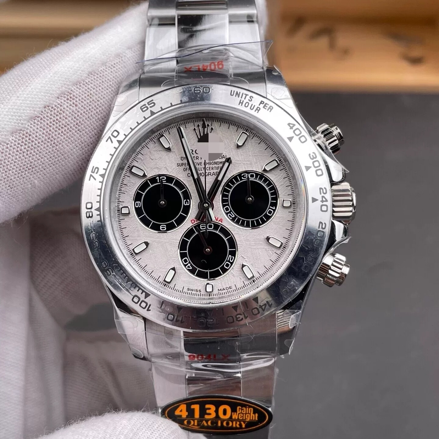 Rolex-Daytona 116509 40mm Stainless Steel/Steel Meteorite Dial Stick Markers QF V3 SH4130 Automatic(Gain Weight)