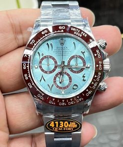 Rolex-Daytona 116506 40mm Stainless Steel/Steel Ice Blue Dial Arabic Markers QF V3 SH4130 Automatic (Gain Weight)