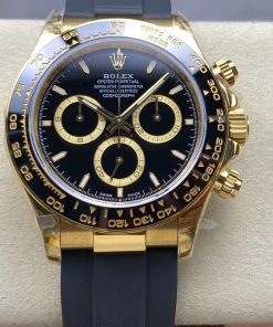 Rolex-Daytona 126518 40mm Yellow Gold/Rubber Black Dial Stick Markers QF V10 SH4131 Automatic (Gain Weight)