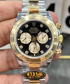 Rolex-Daytona 126503 40mm Yellow Gold/Steel Black Dial Diamond Markers QF V6 SH4131 Automatic (Gain Weight)