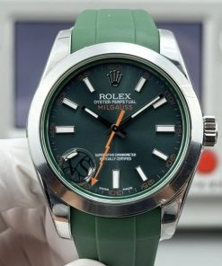 Rolex-Milgauss 116400GV 40mm Stainless Steel/Rubber Green Dial Stick Markers VSF VS3131 Automatic