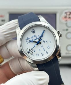 Alternative view of Rolex-Milgauss 116400GV 40mm Mad "Who Cares I’m already late" Stainless Steel/Rubber White Dial VSF VR3131 Automatic