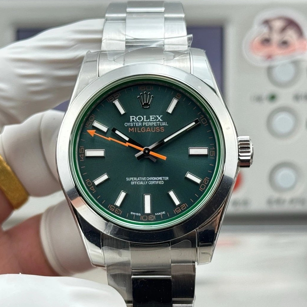 Rolex-Milgauss 40mm Stainless Steel/Steel Green Dial Stick Markers VSF V2 VR3131 Automatic