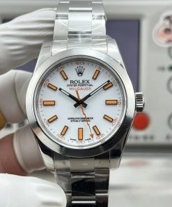 Rolex-Milgauss 40mm Stainless Steel/Steel White Dial Stick Markers VSF V2 VR3131 Automatic