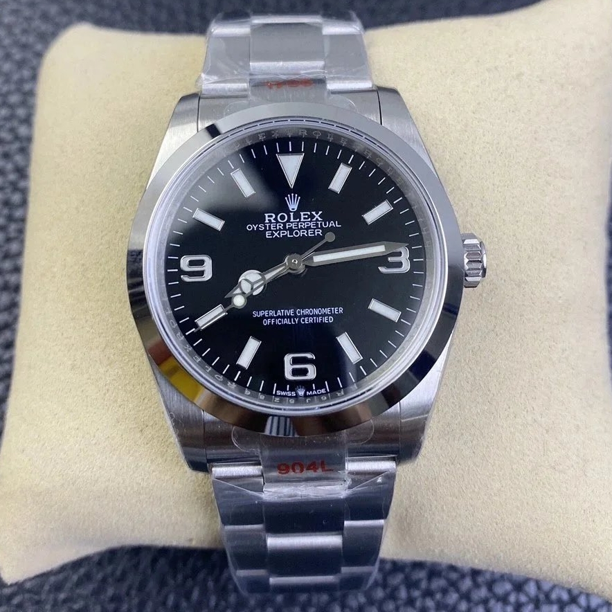Rolex-Explorer I 124270 36mm Stainless Steel/Steel Black Dial Stick/Numeral Markers VSF VS3230 Automatic