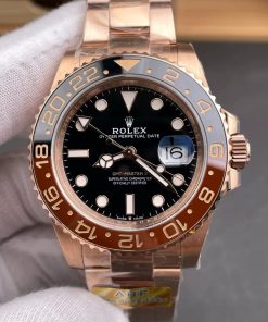 Rolex-GMT Master II 126715 Rootbeer Oyster Rose Gold/Rose Gold Black Dial Round Markers ARF DD3285 Automatic