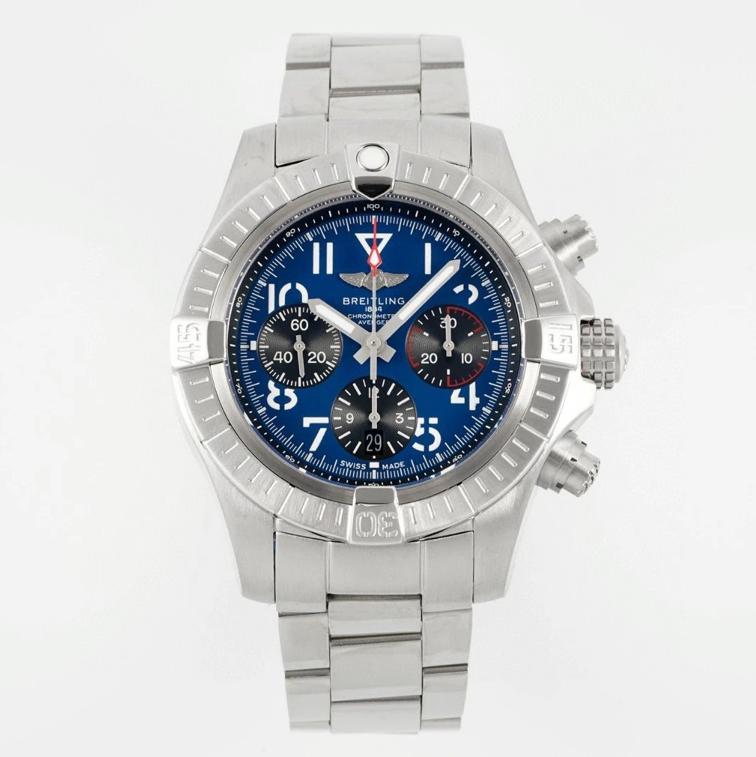 Breitling-Avenger B01 Chronograph 45mm Stainless Steel/Steel Blue Dial Numeral Markers BLSF A7750 Automatic